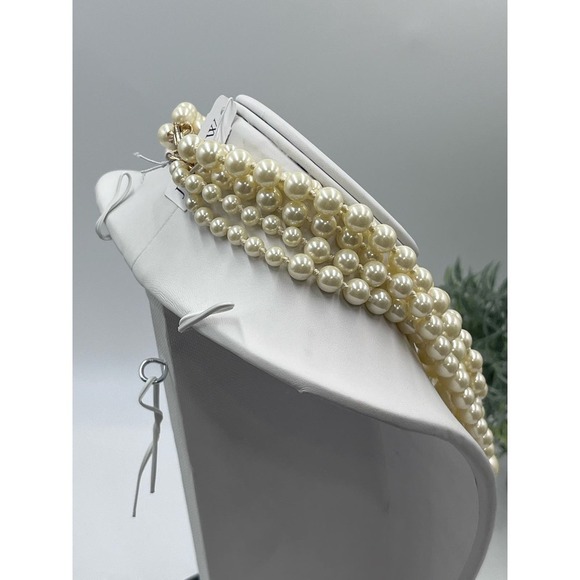 J. Crew Five Multi-Strand Cream Round Faux Pearl Necklace New - Picture 6 of 13